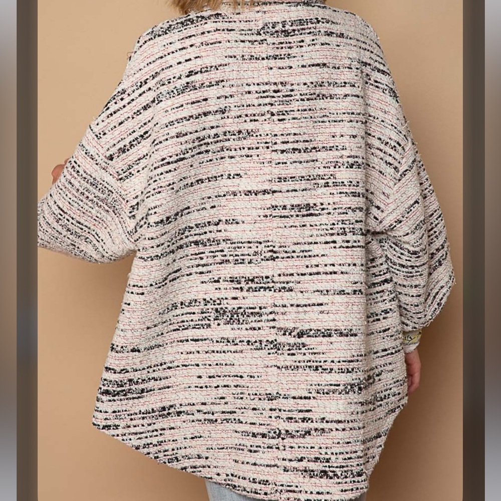 20. POL OVERSIZED WOOL BLEND TWEED BOHO SHACKET - Picture 3 of 3